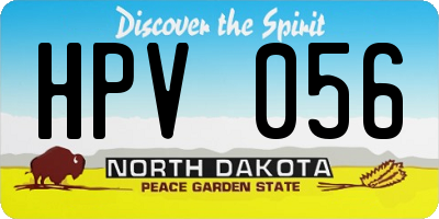 ND license plate HPV056