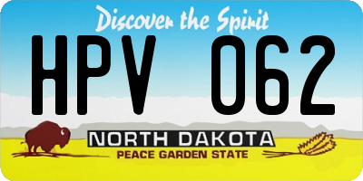 ND license plate HPV062