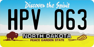 ND license plate HPV063