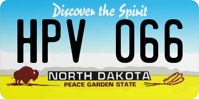 ND license plate HPV066