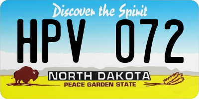 ND license plate HPV072