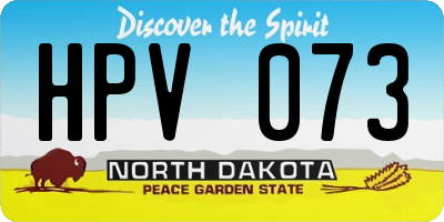 ND license plate HPV073