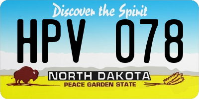 ND license plate HPV078