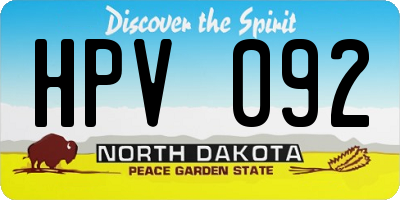 ND license plate HPV092