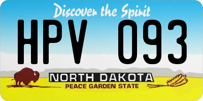 ND license plate HPV093