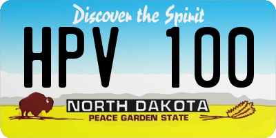 ND license plate HPV100