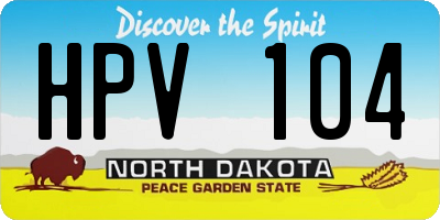 ND license plate HPV104