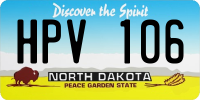 ND license plate HPV106