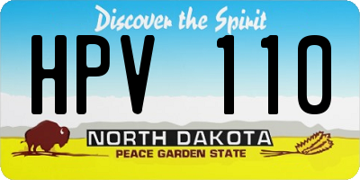 ND license plate HPV110