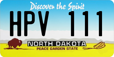 ND license plate HPV111
