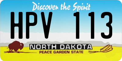 ND license plate HPV113