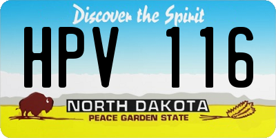 ND license plate HPV116