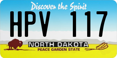 ND license plate HPV117