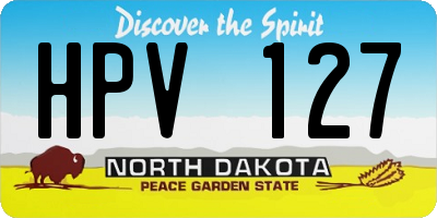 ND license plate HPV127