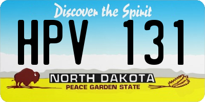 ND license plate HPV131