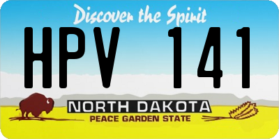 ND license plate HPV141