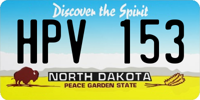 ND license plate HPV153