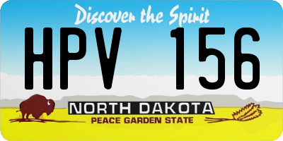 ND license plate HPV156