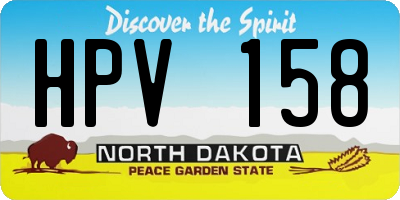 ND license plate HPV158