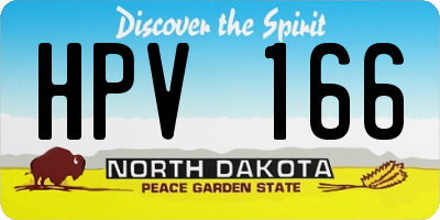 ND license plate HPV166