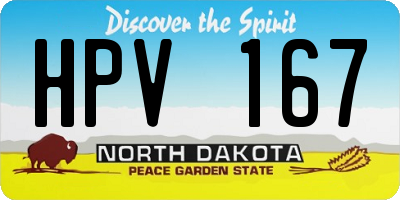 ND license plate HPV167