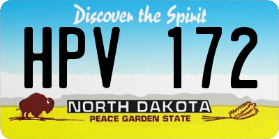 ND license plate HPV172