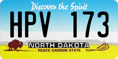 ND license plate HPV173