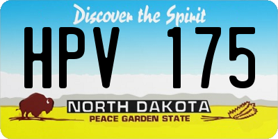 ND license plate HPV175
