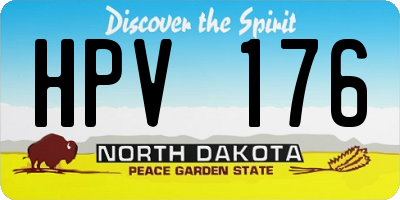 ND license plate HPV176