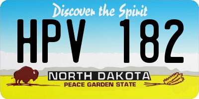 ND license plate HPV182