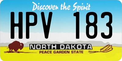 ND license plate HPV183