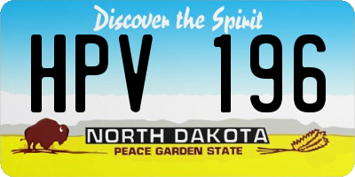 ND license plate HPV196
