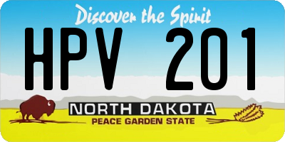 ND license plate HPV201
