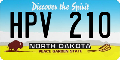 ND license plate HPV210