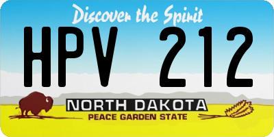 ND license plate HPV212