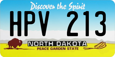 ND license plate HPV213