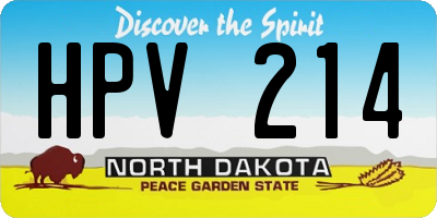 ND license plate HPV214