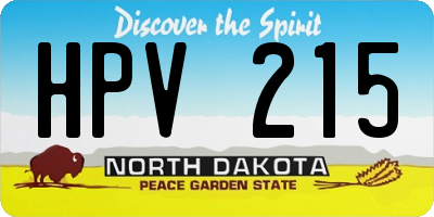 ND license plate HPV215