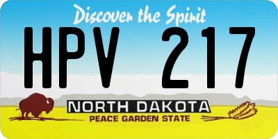 ND license plate HPV217