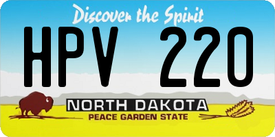 ND license plate HPV220