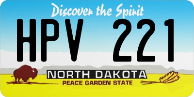 ND license plate HPV221