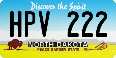ND license plate HPV222