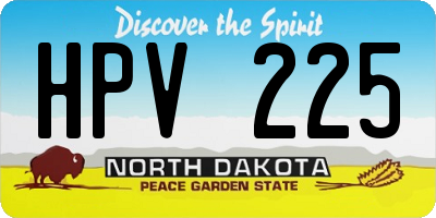 ND license plate HPV225