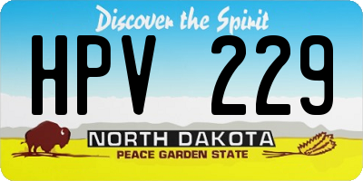 ND license plate HPV229