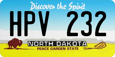 ND license plate HPV232