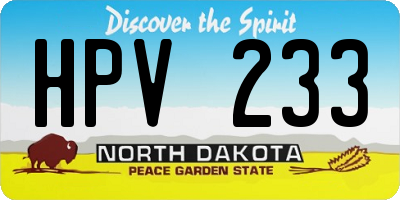 ND license plate HPV233