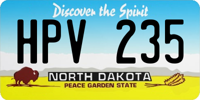 ND license plate HPV235