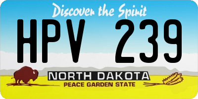 ND license plate HPV239