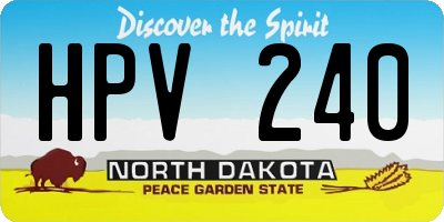 ND license plate HPV240