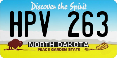 ND license plate HPV263
